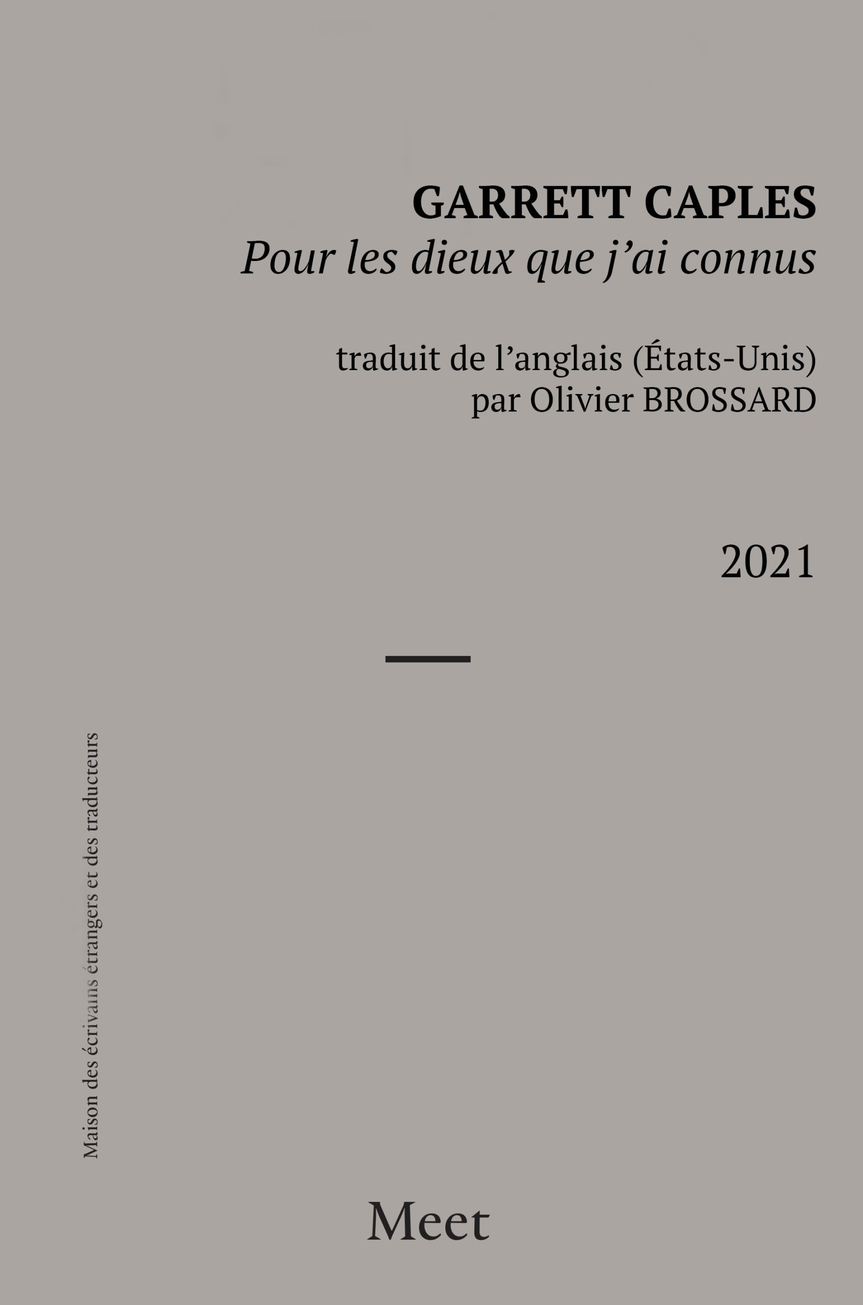 Pour les dieux que j&rsquo;ai connus